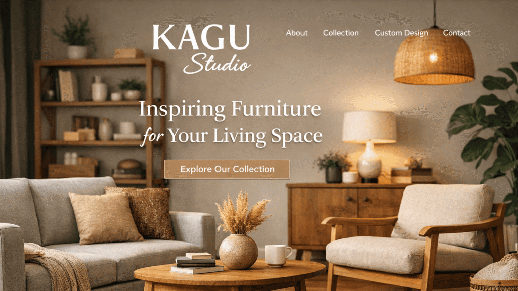 KAGU studio ECサイトのビジュアル