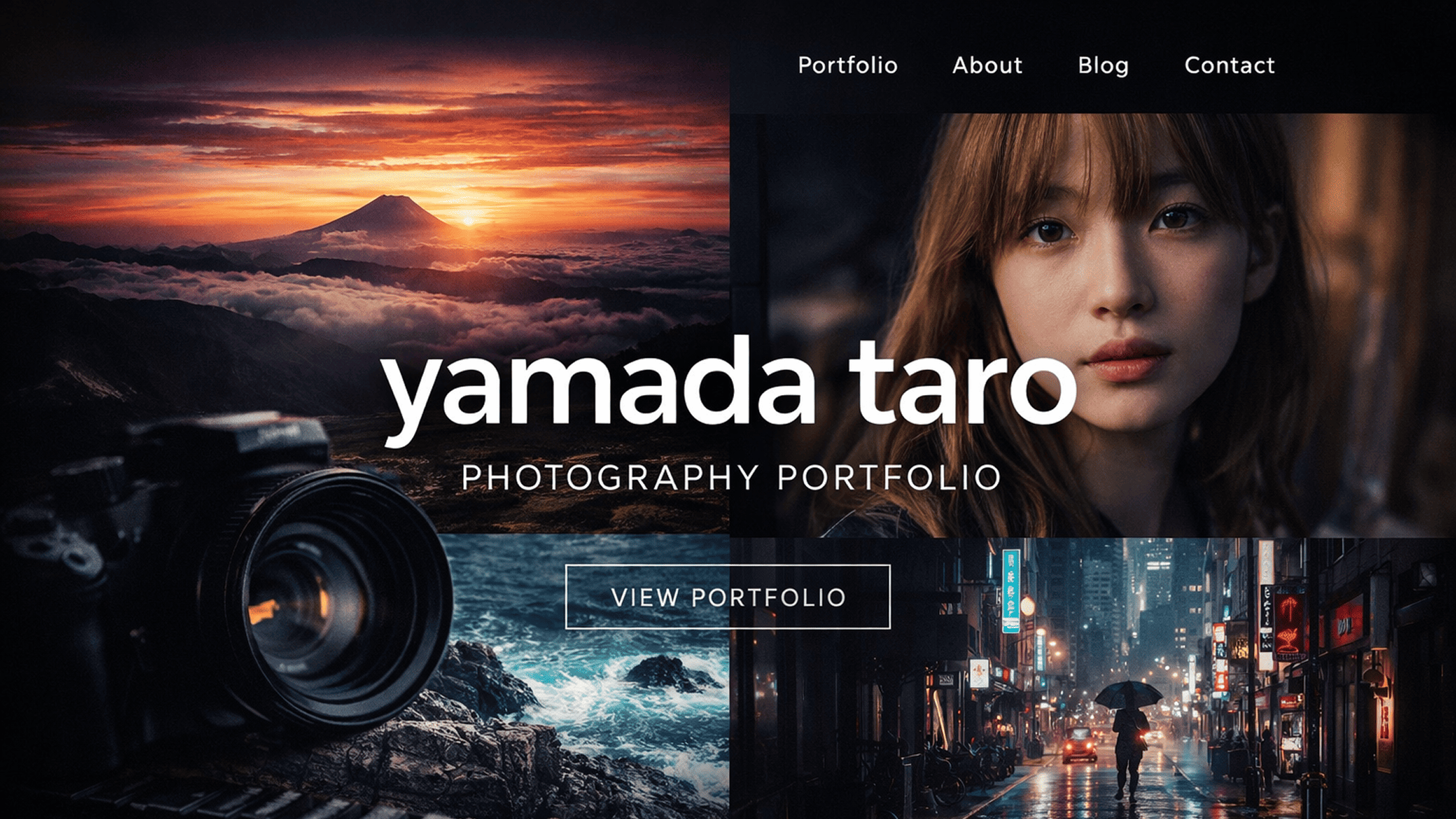 Photographer Yamada Taroポートフォリオサイトのビジュアル