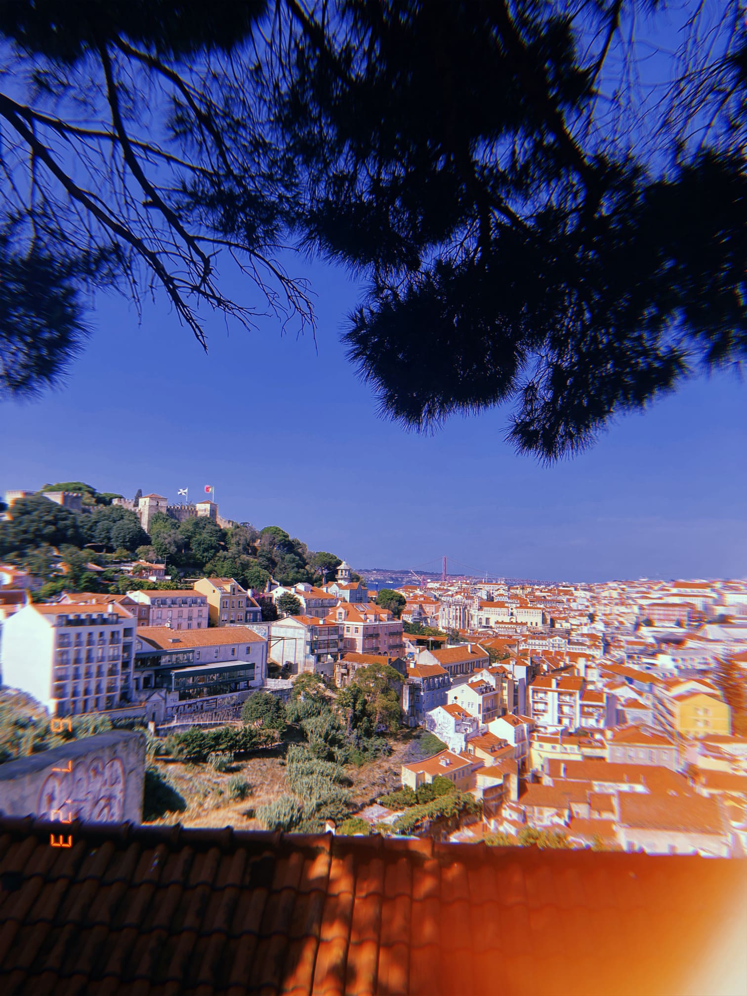 丘の上の城とリスボンの街並み